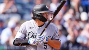 Chicago White Sox's Munetaka Murakami heads to first after he was walked by Kansas City Royals pitcher Jose Cuas during the fifth inning of a baseball game Thursday, Sept. 24, 2026, in Kansas City, Mo. (Charlie Riedel/AP)
