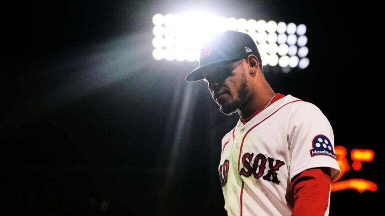 Boston Red Sox's Ceddanne Rafaela heads to the dugout after an apparent injury following the second inning of a baseball game against the Cleveland Guardians, Wednesday, Sept. 23, 2026, in Boston. (Charles Krupa/AP)