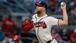 Atlanta Braves pitcher Chris Sale (51) delivers to a Cincinnati Reds batter during the first inning of a baseball game, Wednesday, Sept. 23, 2026, in Atlanta. (Erik S. Lesser/AP)
