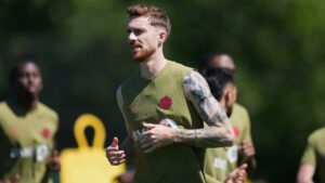 Canada's Joel Waterman works out during a training session during the FIFA World Cup soccer tournament, Tuesday, June 16, 2026 in Vancouver, British Columbia. (Abbie Parr/AP Photo)
