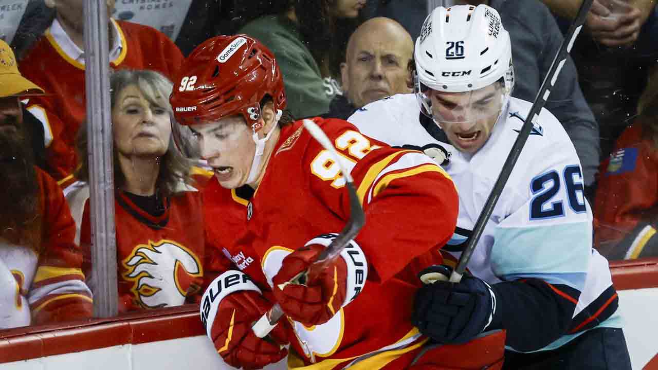 Flames open season with blowout loss to Kraken