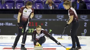 Alina Paetz slides out of the hack at the GSOC Co-op Invitational happening in Victoria. Photos: Credit Anil Mungal/TCG