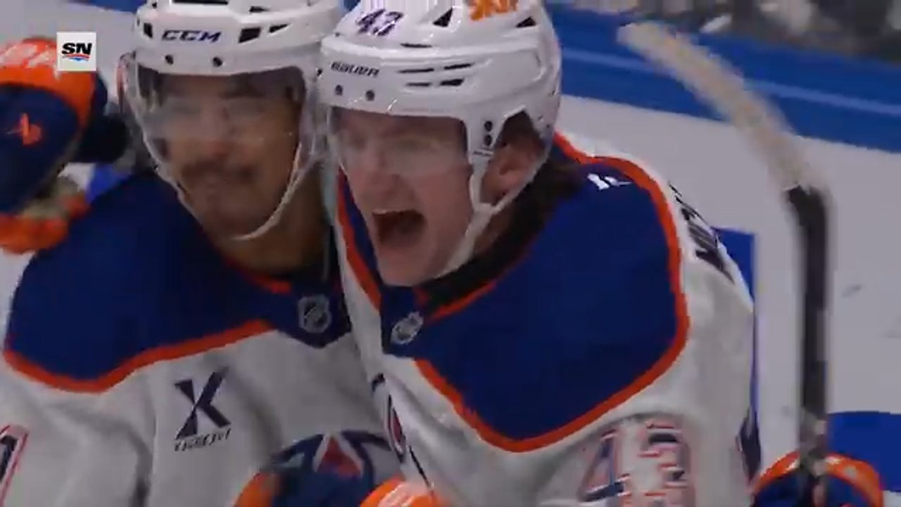 Owen Michaels gör sitt första NHL-mål för Oilers mot Canucks