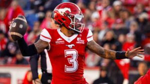 Calgary Stampeders quarterback Vernon Adams Jr. throws the football during first half CFL football action against the B.C. Lions in Calgary, Saturday, Oct. 17, 2026. (Jeff McIntosh/CP)