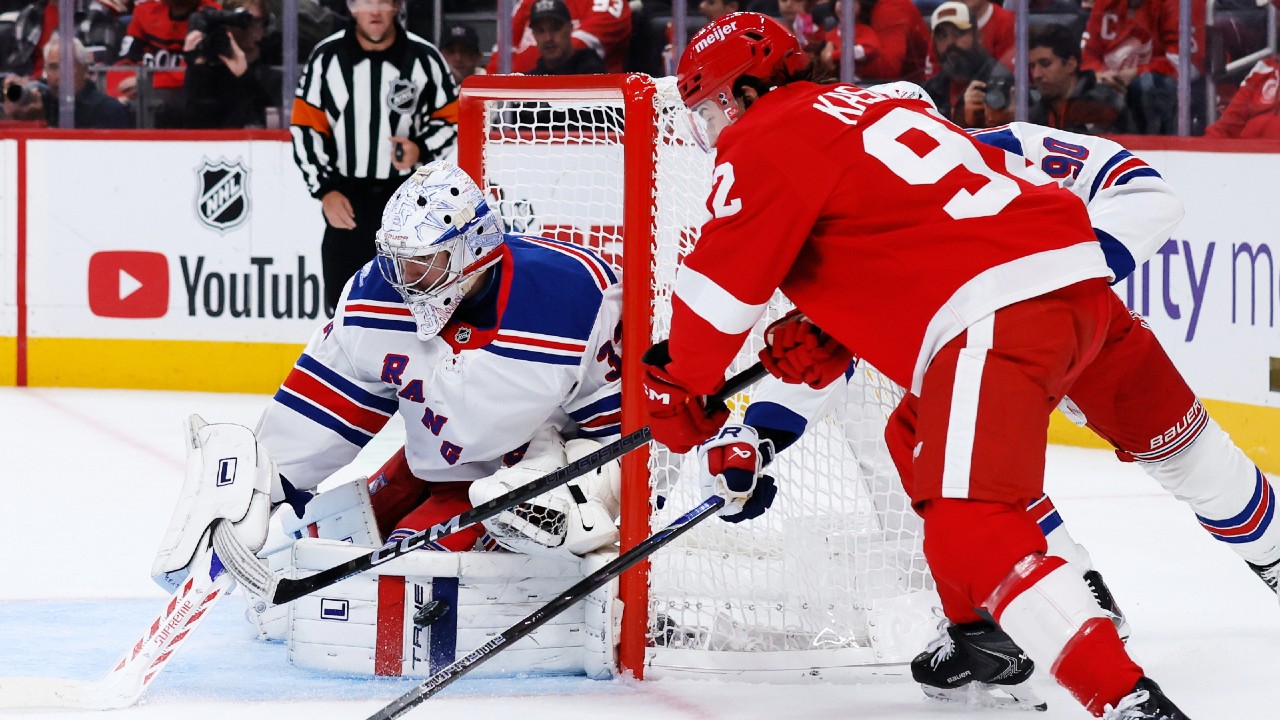 Garand höll nollan när Rangers besegrade Red Wings i Detroits premiär
