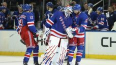 Shesterkin scores first goalie goal in Rangers history