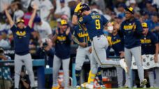 Brewers’ big swings have Dodgers on the brink in NLCS