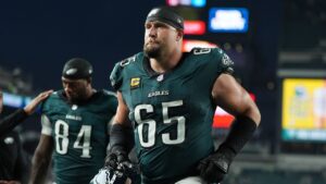 Philadelphia Eagles' Lane Johnson in action during an NFL football game, Sunday, Sept. 13, 2026, in Philadelphia. (Matt Rourke/AP)