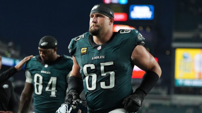 Philadelphia Eagles' Lane Johnson in action during an NFL football game, Sunday, Sept. 13, 2026, in Philadelphia. (Matt Rourke/AP)