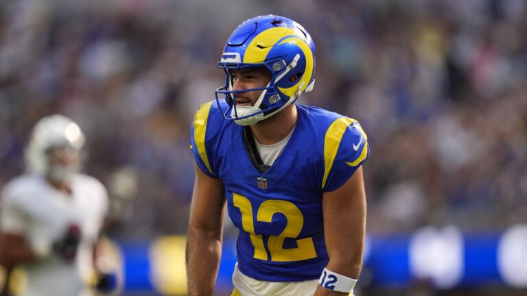 Los Angeles Rams wide receiver Puka Nacua during an NFL game against the Arizona Cardinals in Inglewood, Calif., Sunday, Oct. 18, 2026. (Gregory Bull/AP)