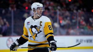 Pittsburgh Penguins' Sidney Crosby plays during an NHL game Wednesday, Sept. 30, 2026, in Philadelphia. (Matt Slocum/AP)