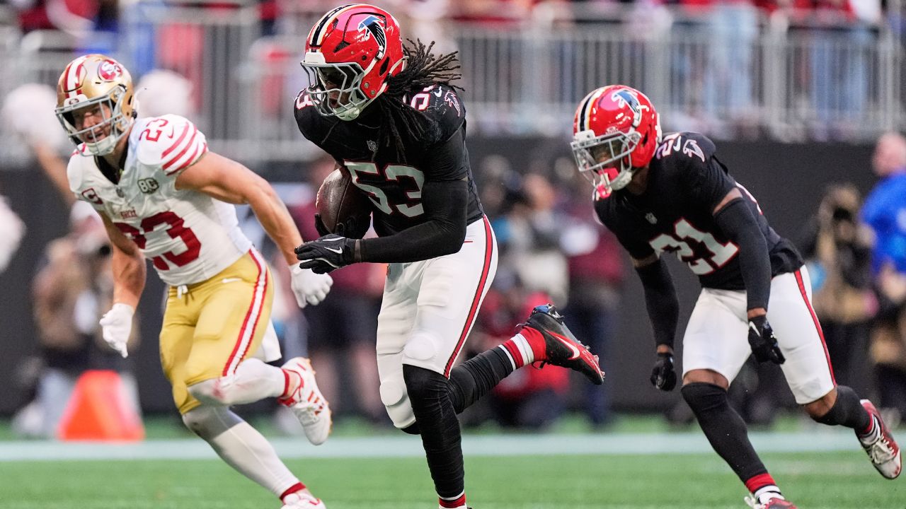 Falcons force four turnovers to hand 49ers first loss