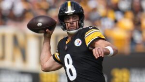 Pittsburgh Steelers quarterback Aaron Rodgers throws a pass during the first half of an NFL football game against the Cincinnati Bengals in Pittsburgh, Sunday, Sept. 27, 2026. (Gene J. Puskar/AP)