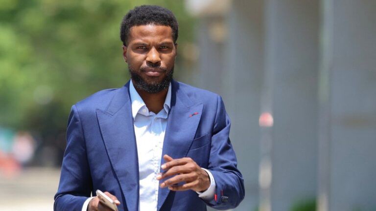 Former NBA player Malik Beasley arrives outside of Brooklyn federal court on July 1, 2026, in New York. (Heather Khalifa/AP)