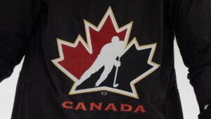 A jersey logo for Hockey Canada is seen as Team Canada practices in Petawawa, Ont., on Wednesday, Dec. 18, 2024. (Adrian Wyld/CP)