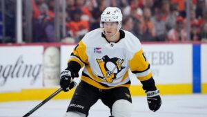 Pittsburgh Penguins' Filip Hallander plays during an NHL hockey game Wednesday, Sept. 30, 2026, in Philadelphia. (Matt Slocum/AP)