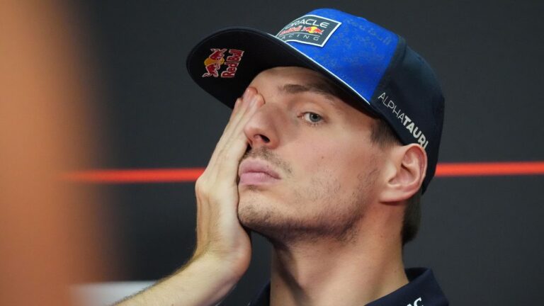 Red Bull driver Max Verstappen listens to a question during the drivers' press conference ahead of the Bahrain Grand Prix in Malaysia at the Sepang International Circuit in Sepang, Malaysia, Thursday, Oct. 1, 2026. (Aijaz Rahi/AP)