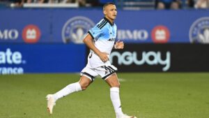 CF Montreal's Alexis Sanchez (10) comes off the bench during second half MLS soccer action against LA Galaxy in Montreal, on Saturday, August 22, 2026. (Graham Hughes/CP)