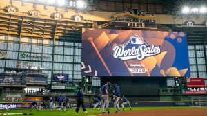 Tampa Bay Rays players work out during a World Series baseball media day, Thursday, Oct. 22, 2026, in Milwaukee, ahead of Game 1 between the Milwaukee Brewers and the Tampa Bay Rays. (Kayla Wolf/AP)